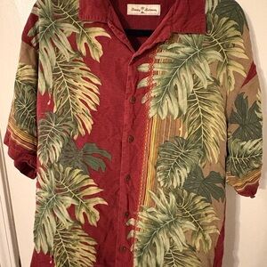Tommy Bahama Burgundy and Olive Shirt